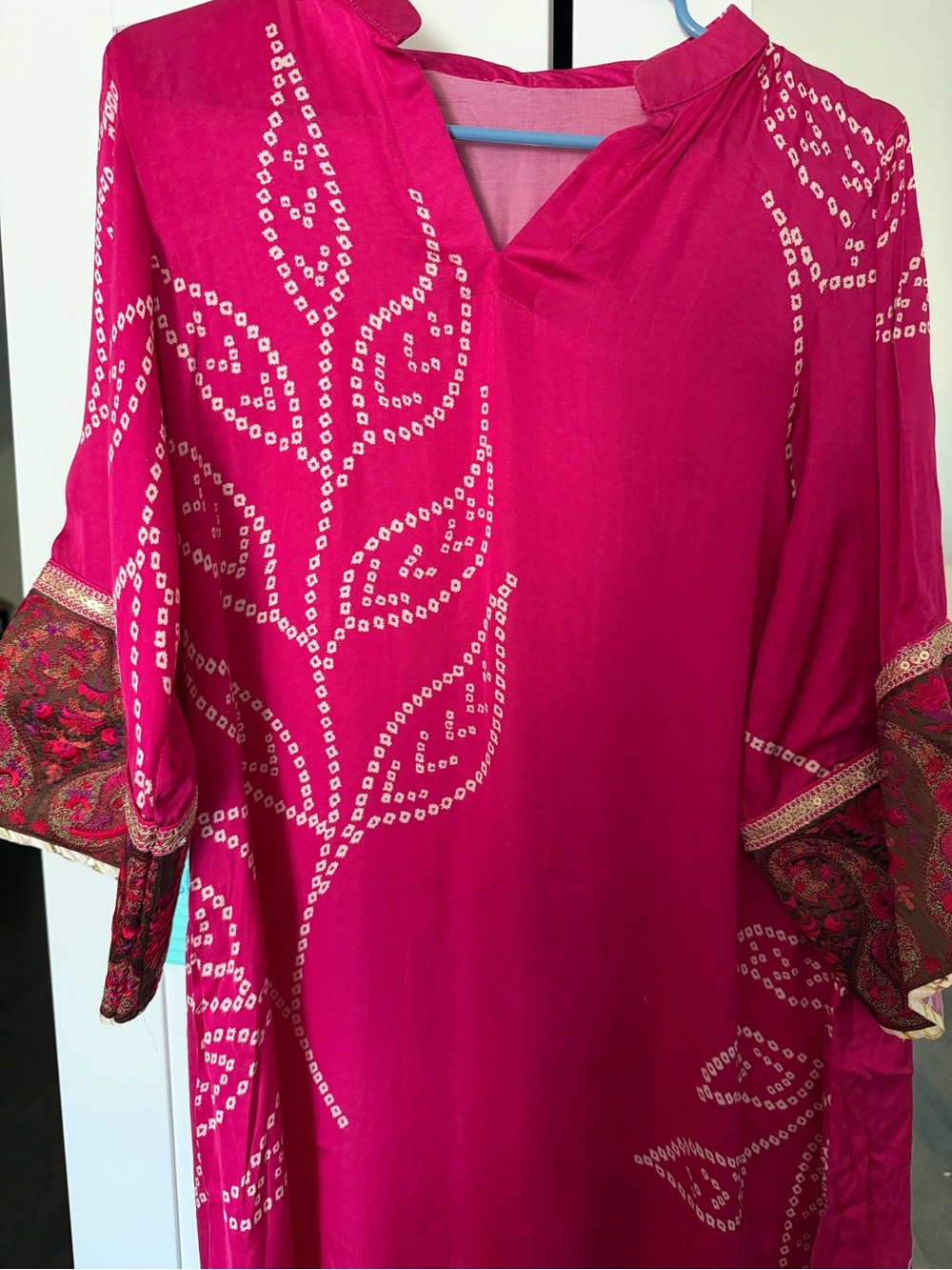 Women’s Pink Embellished shirt and pants (2piece) in silk